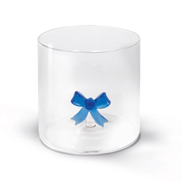 Bicchiere in vetro borosilicato con soggetto in vetro colorato all'interno