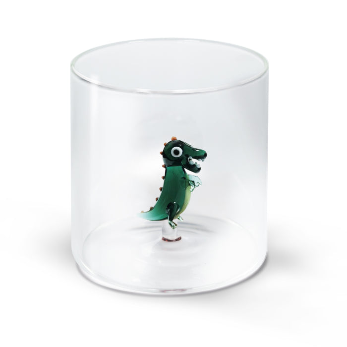 Bicchiere in vetro borosilicato con soggetto in vetro colorato all'interno