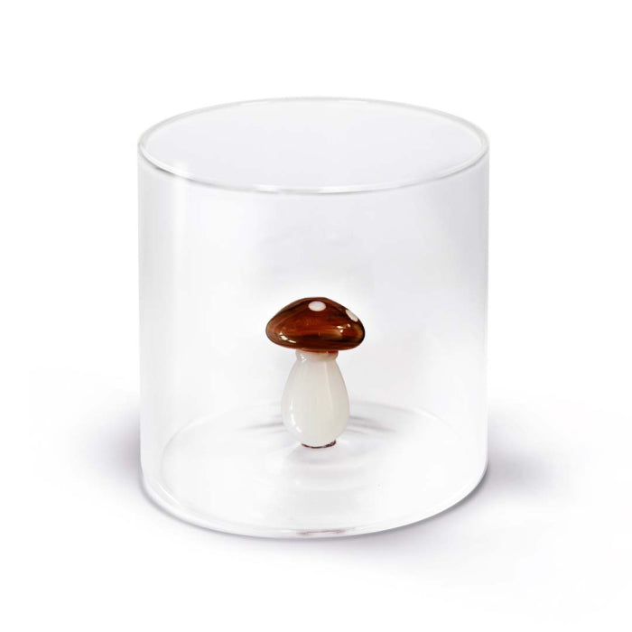 Bicchiere in vetro borosilicato con soggetto in vetro colorato all'interno