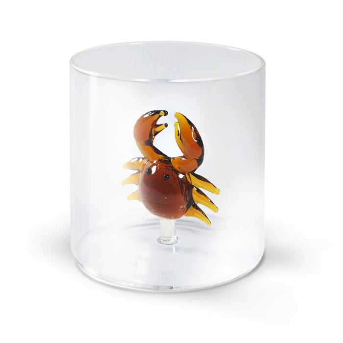 Bicchiere in vetro borosilicato con soggetto in vetro colorato all'interno