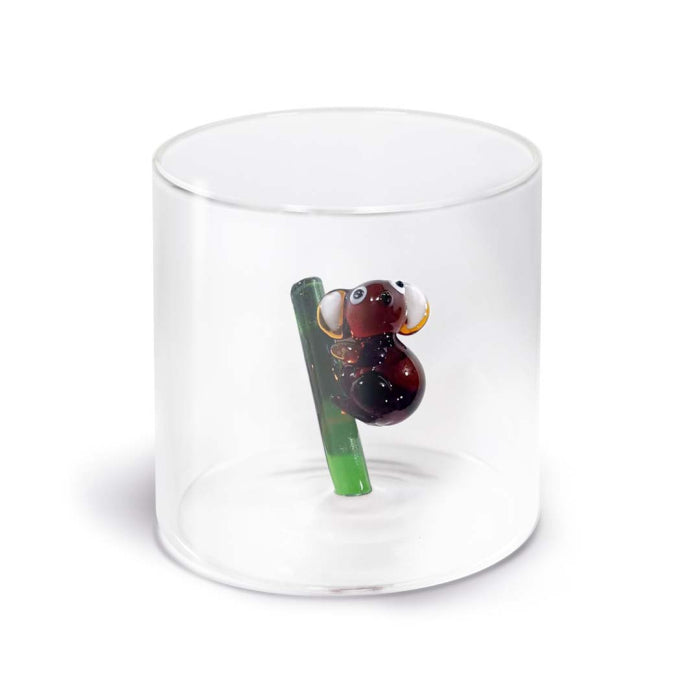 Bicchiere in vetro borosilicato con soggetto in vetro colorato all'interno