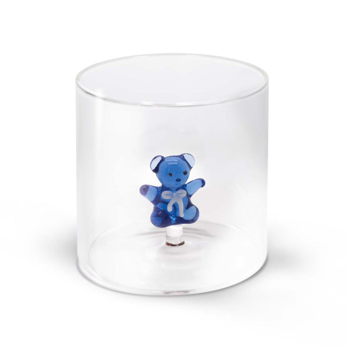 Bicchiere in vetro borosilicato con soggetto in vetro colorato all'interno