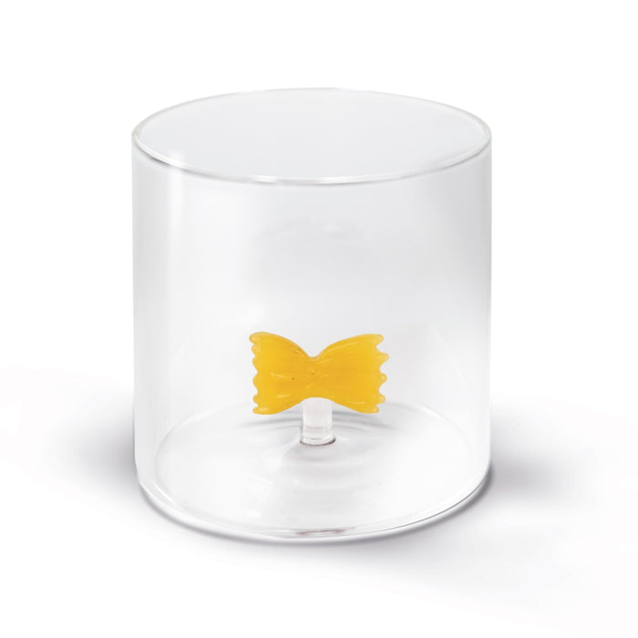 Bicchiere in vetro borosilicato con soggetto in vetro colorato all'interno
