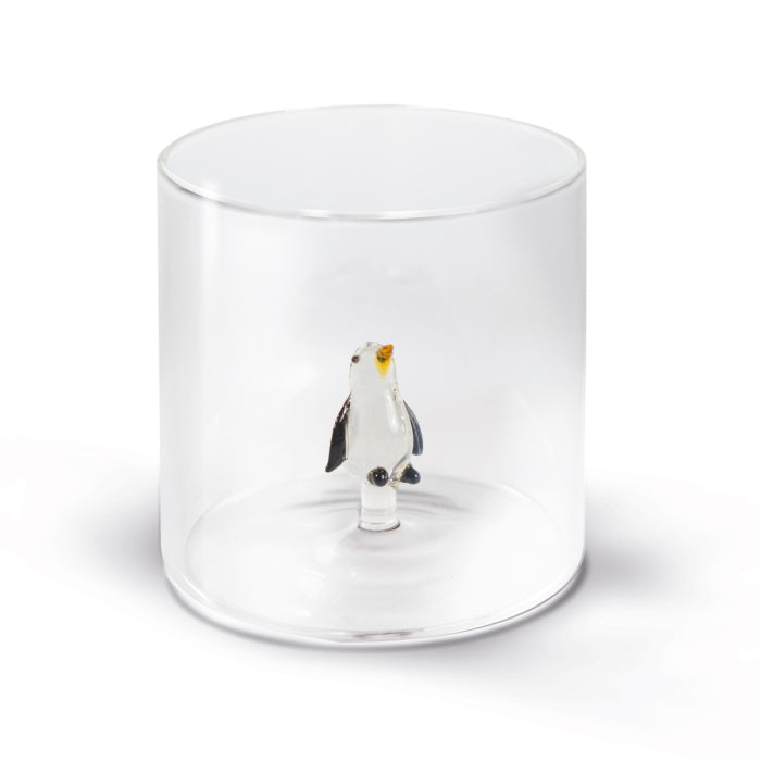 Bicchiere in vetro borosilicato con soggetto in vetro colorato all'interno